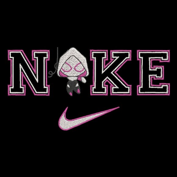 Nike Chibi Ghost Spider Woman HOODIE Embroidered Adult Sweatshirt Marvel Gwen - Picture 1 of 4